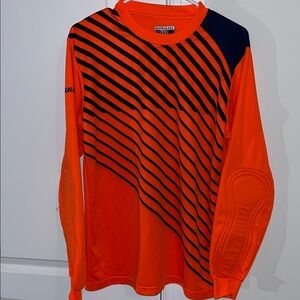 High Visibility Vizari Orange Blue padded LS GK Goalie LS jersey Adult Men’s M